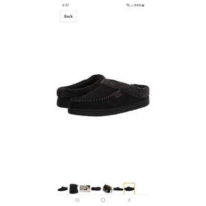 New 9-10 Dearfoams Memory Foam Black Grey Slip On Slippers House Shoes NWT